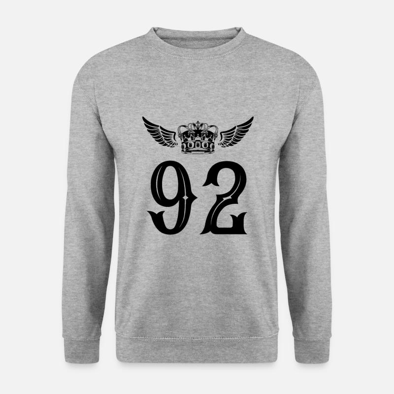 92 Zahl Krone - Unisex Pullover - Weißgrau meliert