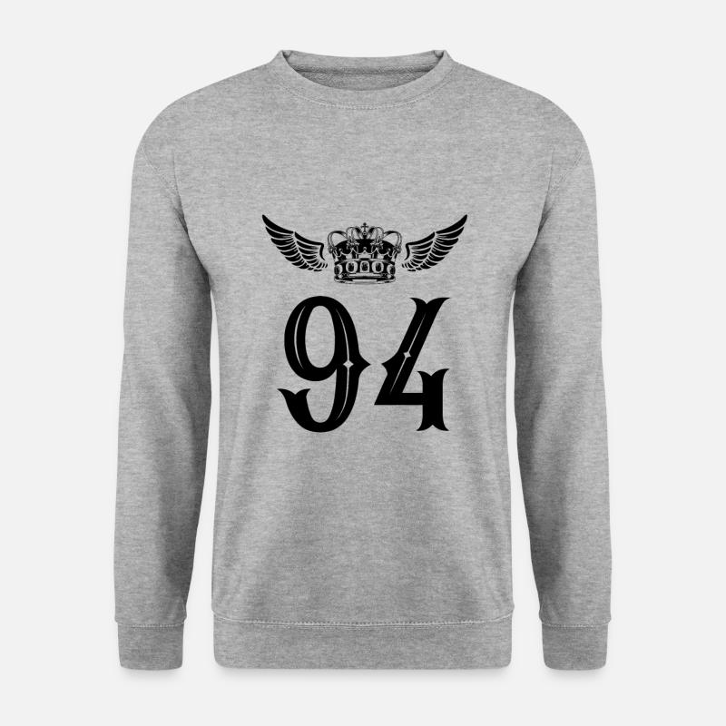 94 Zahl Krone - Unisex Pullover - Weißgrau meliert