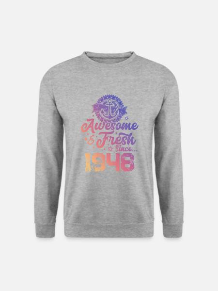 1948 awesome fresh - Unisex Pullover - Weißgrau meliert