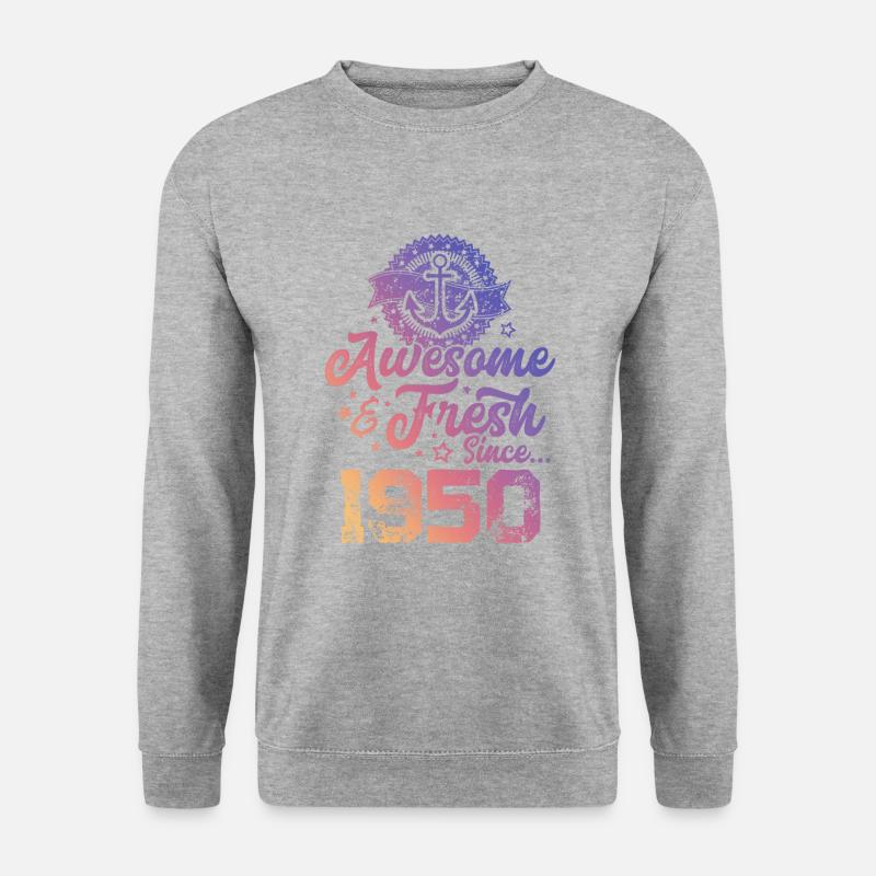 1950 awesome fresh - Unisex Pullover - Weißgrau meliert