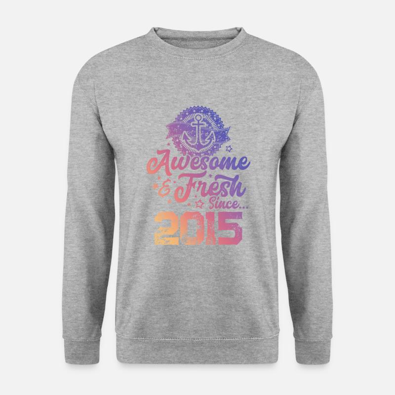 2015 awesome fresh - Unisex Pullover - Weißgrau meliert