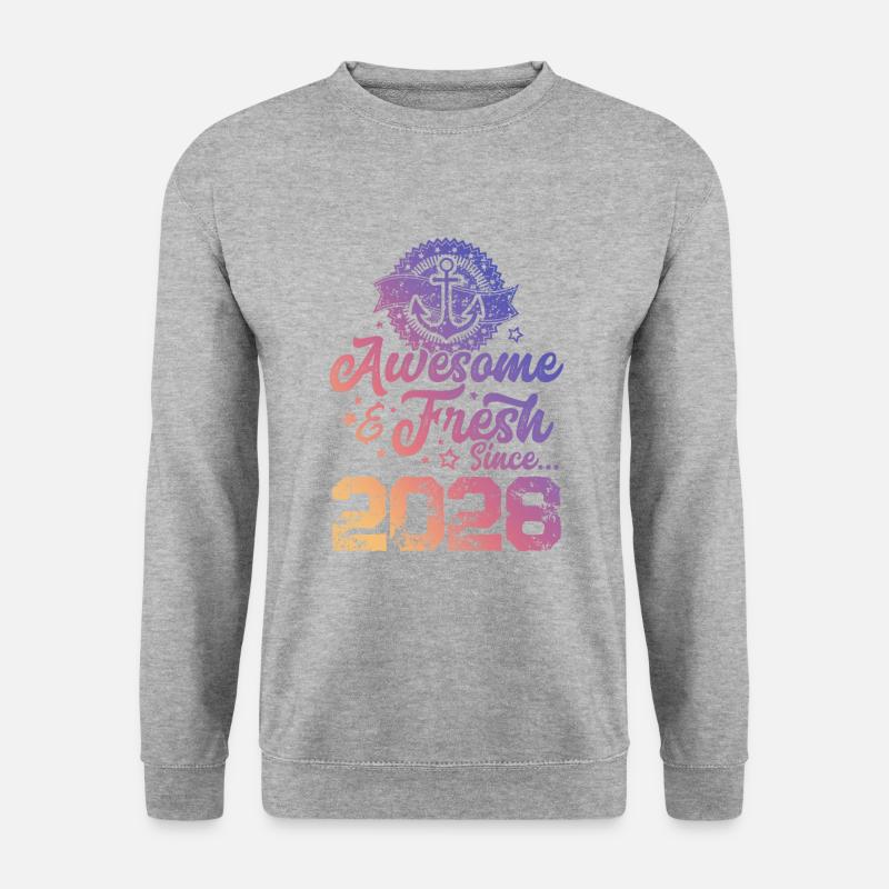 2028 awesome fresh - Unisex Pullover - Weißgrau meliert