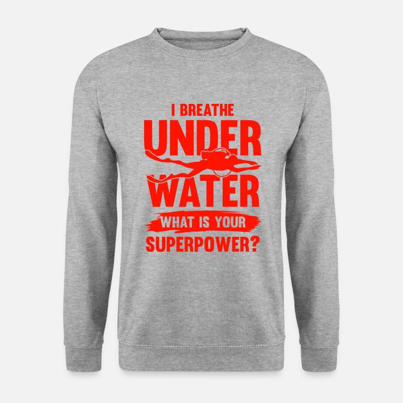 tauchen spruch - Unisex Pullover - Weißgrau meliert