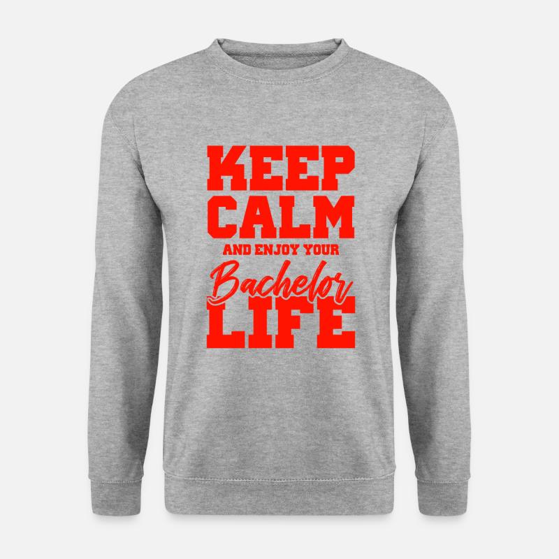 keep calm bachelor - Unisex Pullover - Weißgrau meliert