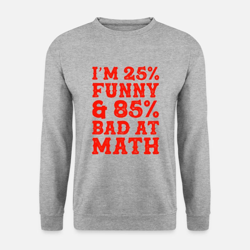 funny mathe mathematik - Unisex Pullover - Weißgrau meliert