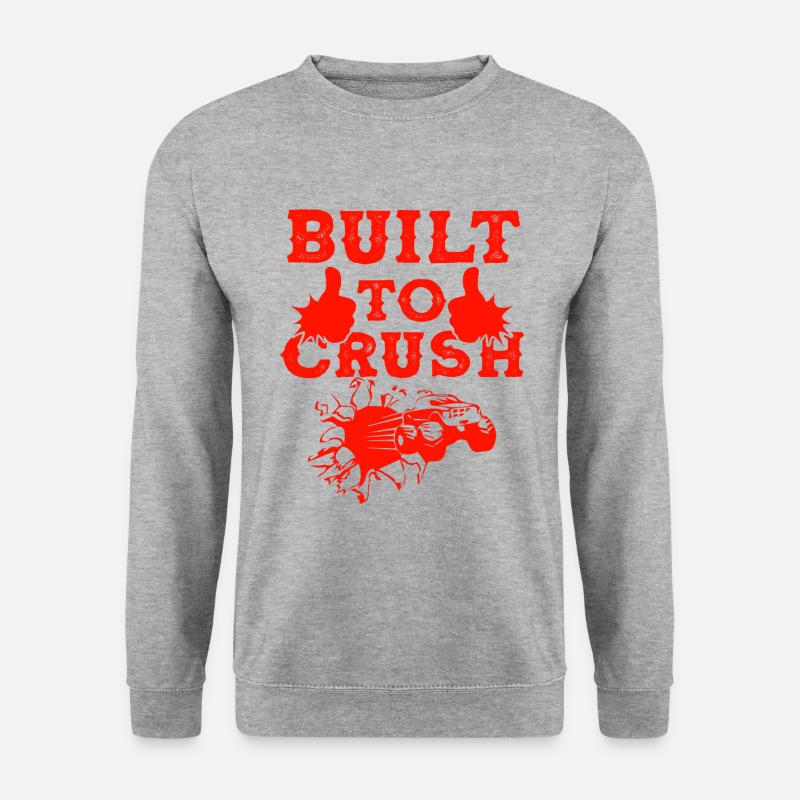 crush truck - Unisex Pullover - Weißgrau meliert