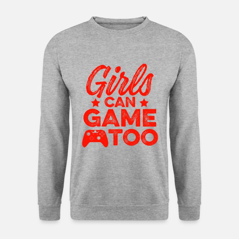 mädchen gamer girl - Unisex Pullover - Weißgrau meliert