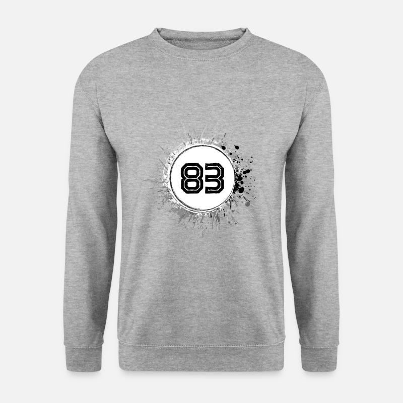 83 Zahl Klecks - Unisex Pullover - Weißgrau meliert