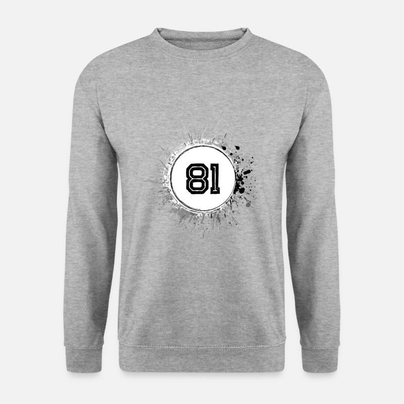 81 Zahl Klecks - Unisex Pullover - Weißgrau meliert