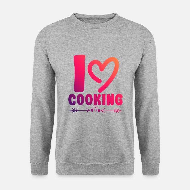 Ich liebe Kochen - Unisex Pullover - Weißgrau meliert
