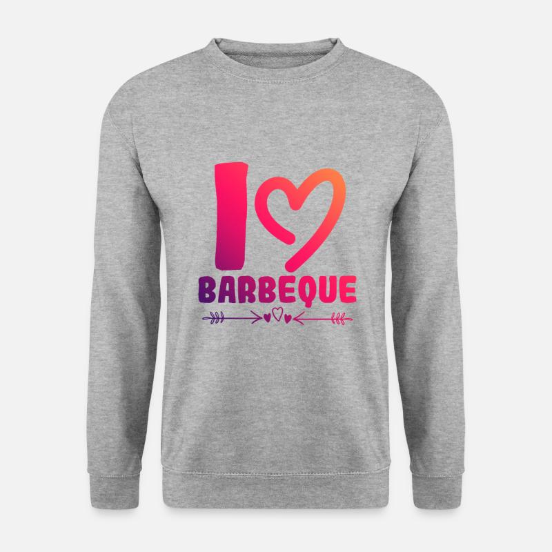 Ich liebe Barbeque - Unisex Pullover - Weißgrau meliert