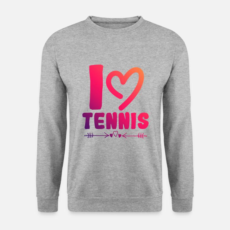 Ich liebe Tennis - Unisex Pullover - Weißgrau meliert