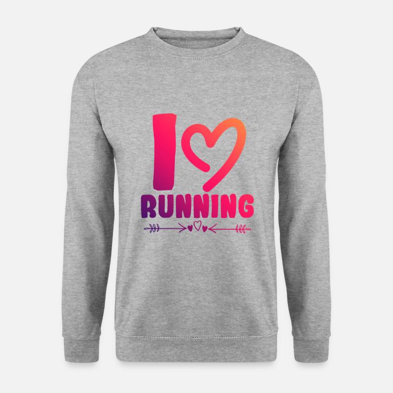 Ich liebe Rennen - Unisex Pullover - Weißgrau meliert