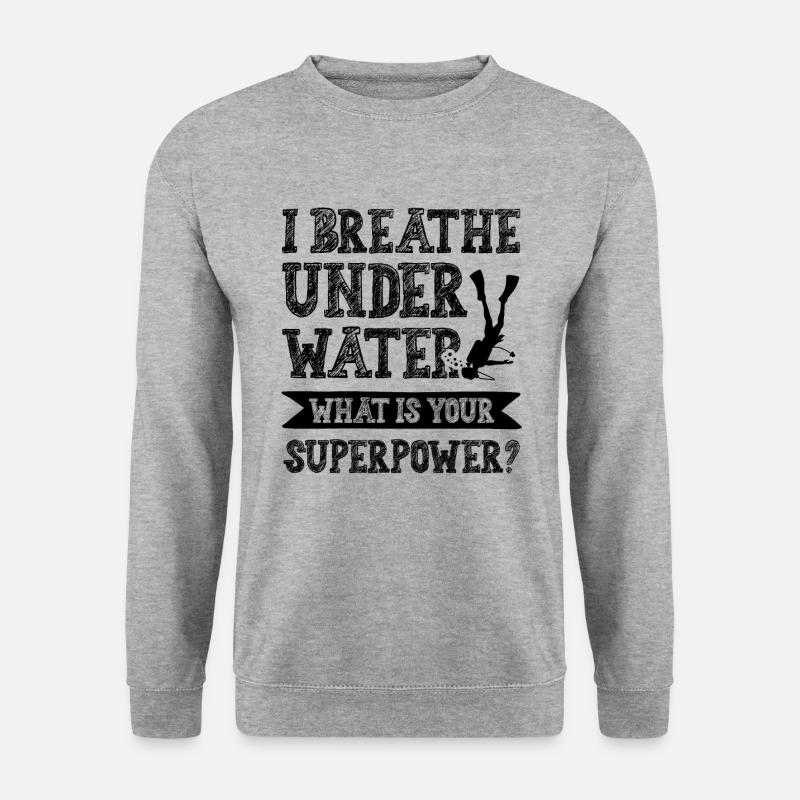tauchen superpower - Unisex Pullover - Weißgrau meliert
