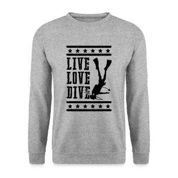 Life Love Plongée - Sweat-shirt Unisexe - gris chiné - Devant - Alina (178cm) & Michal (187cm)