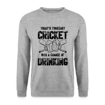 cricket trinken - Unisex Pullover - Weißgrau meliert - Vorne - Alina (178cm) & Michal (187cm)