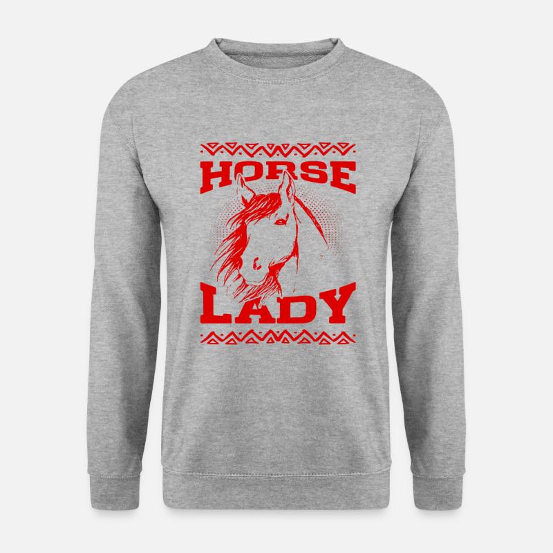Horse Lady - Unisex Pullover - Weißgrau meliert