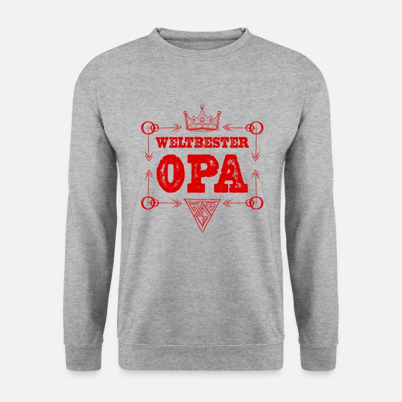 Weltbester Opa - Unisex Pullover - Weißgrau meliert