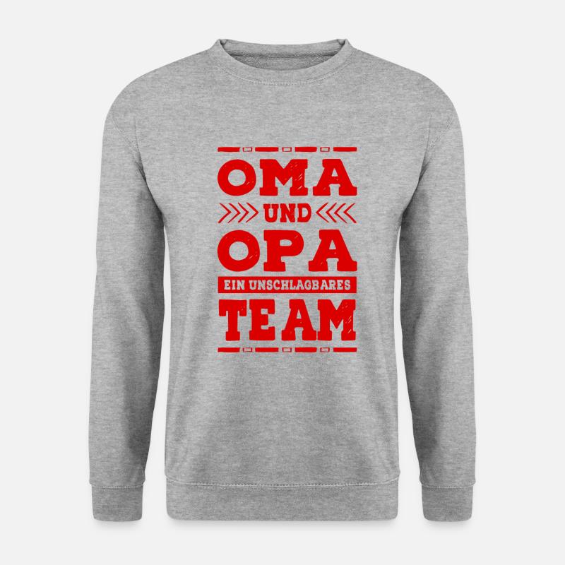oma und opa team - Unisex Pullover - Weißgrau meliert