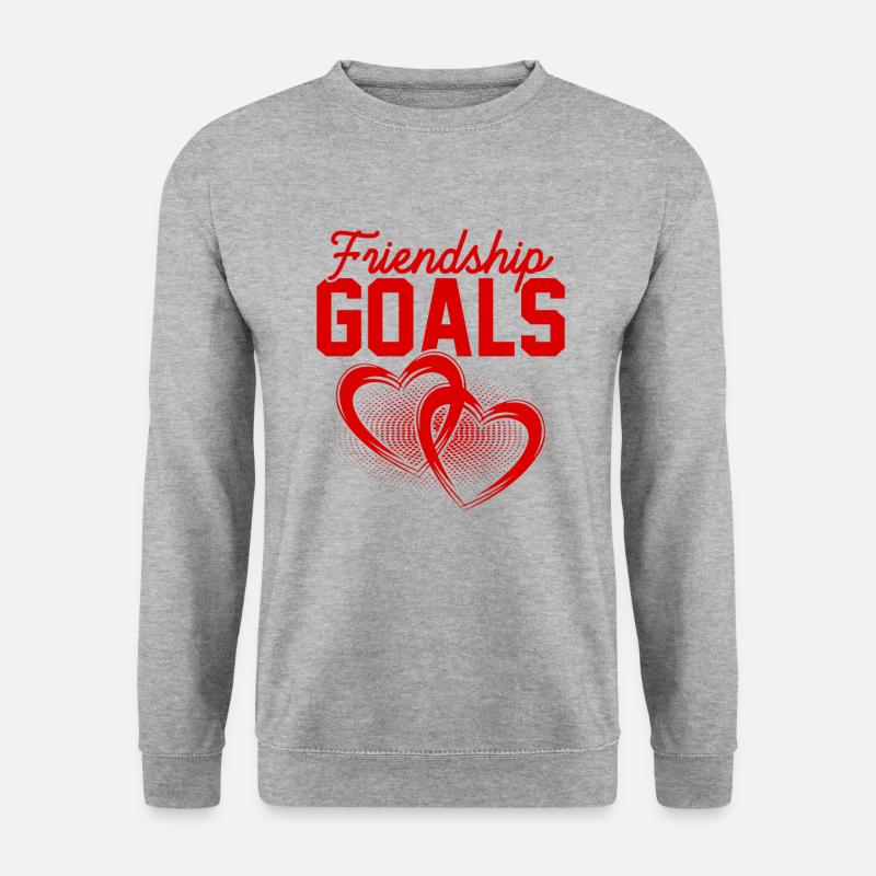 friendship Goals - Unisex Pullover - Weißgrau meliert