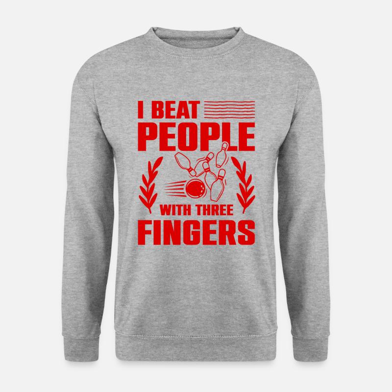 Bowling lustiger spruch - Unisex Pullover - Weißgrau meliert