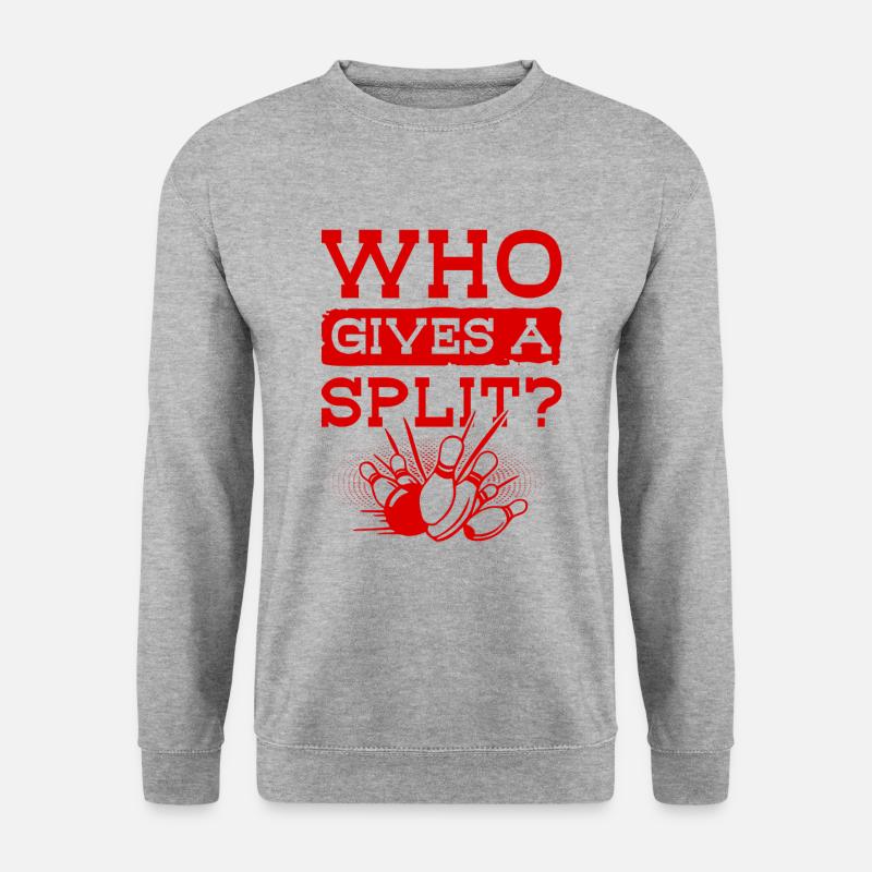 Bowling Split - Unisex Pullover - Weißgrau meliert