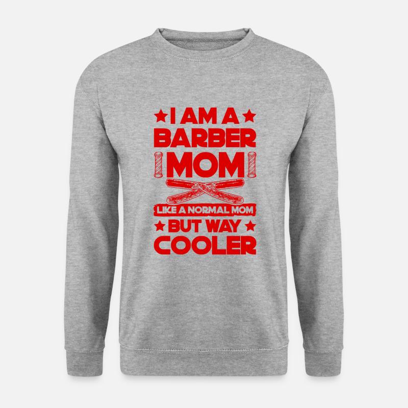 Barber Mom - Unisex Pullover - Weißgrau meliert