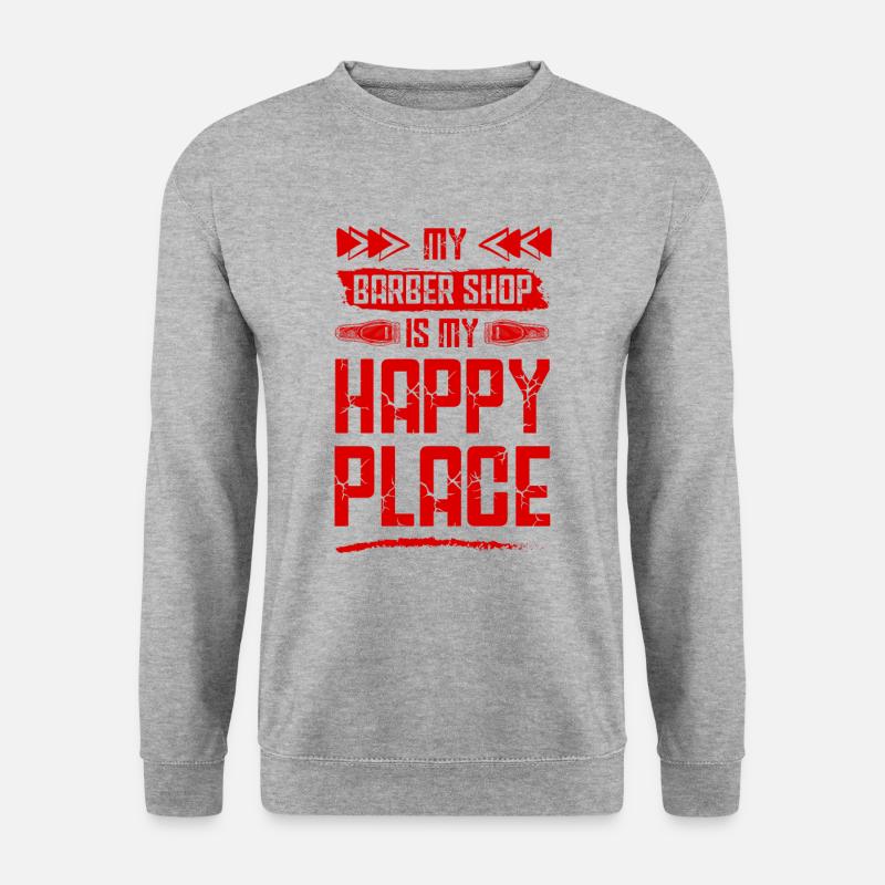 Barber shop - Unisex Pullover - Weißgrau meliert