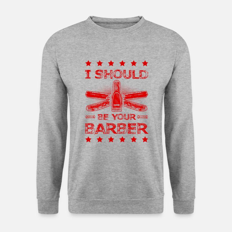 Barber friseur - Unisex Pullover - Weißgrau meliert
