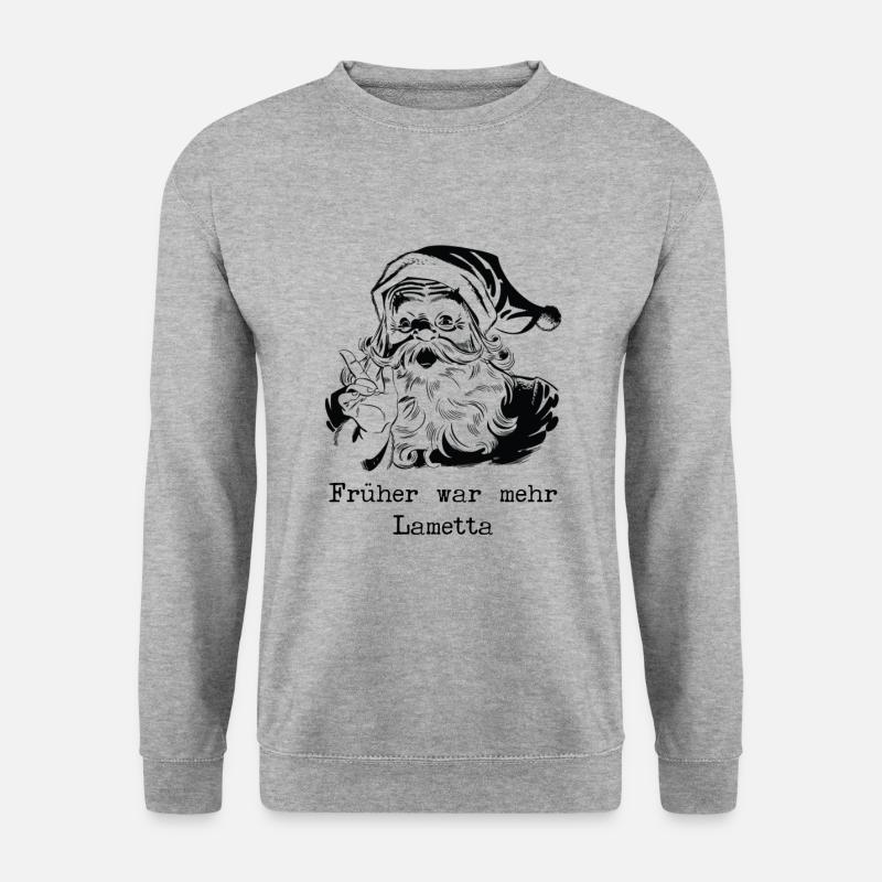 Früher war mehr Lametta - Unisex Pullover - Weißgrau meliert