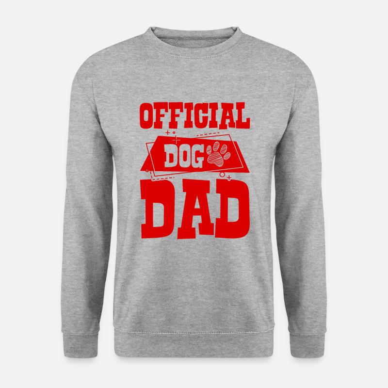 Hunde Papa - Unisex Pullover - Weißgrau meliert