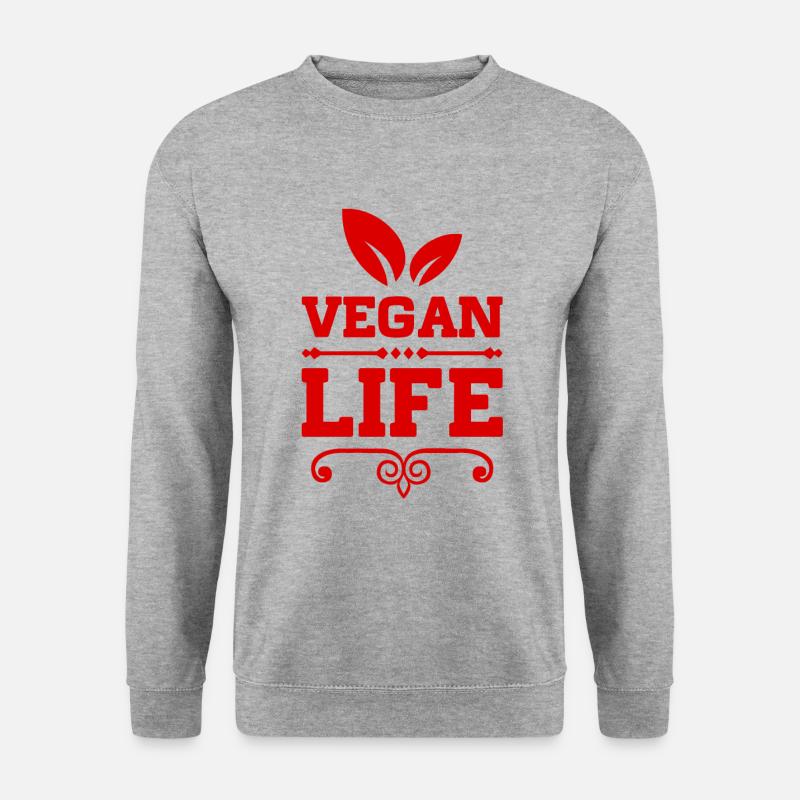 Vegan Life - Unisex Pullover - Weißgrau meliert