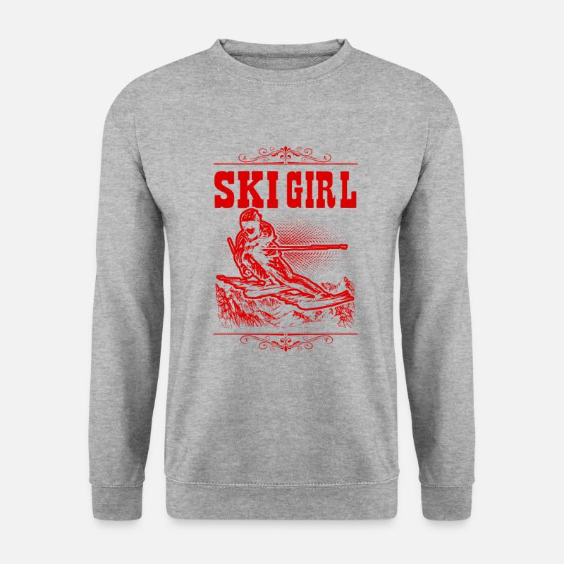Ski Girl - Unisex Pullover - Weißgrau meliert
