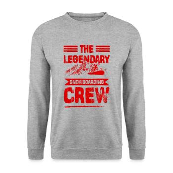 Legendary Snowboarding crew - Unisex Pullover - Weißgrau meliert - Vorne - Alina (178cm) & Michal (187cm)