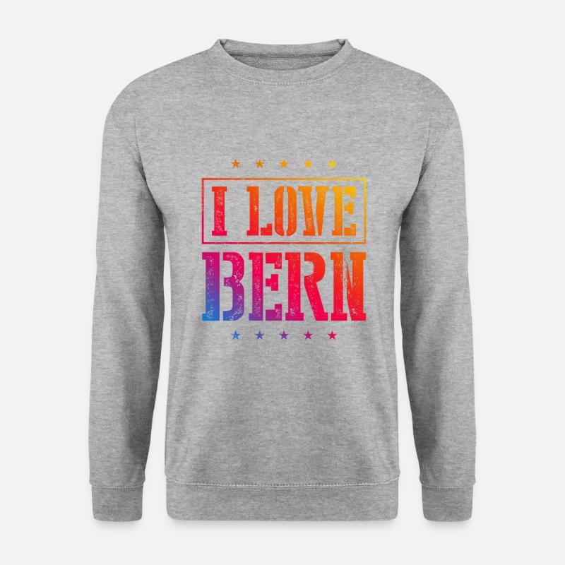 I Love Bern - Unisex Pullover - Weißgrau meliert