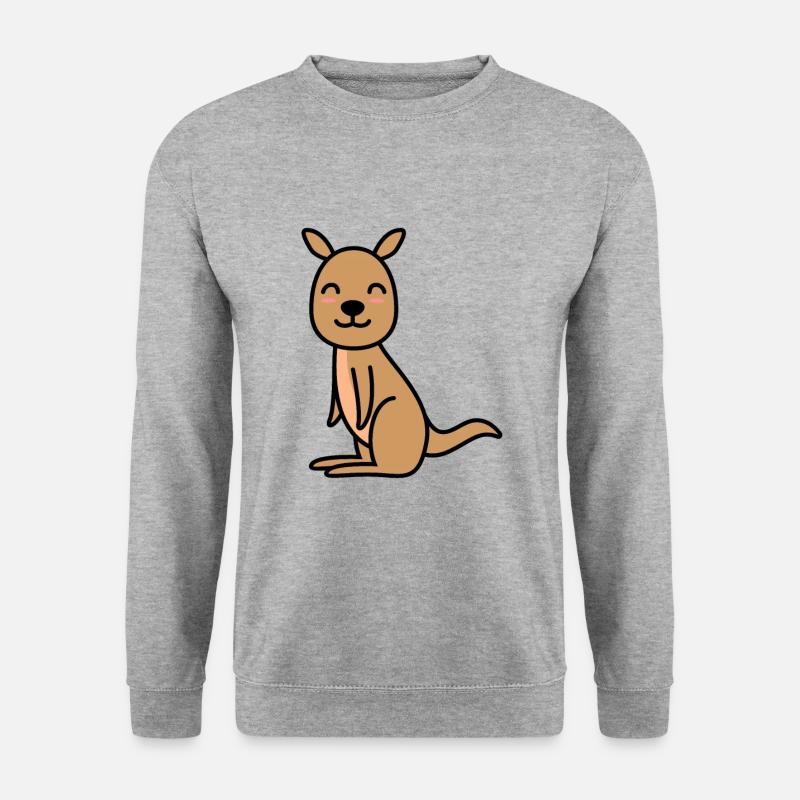 Kangaroo Comic - Unisex Pullover - Weißgrau meliert