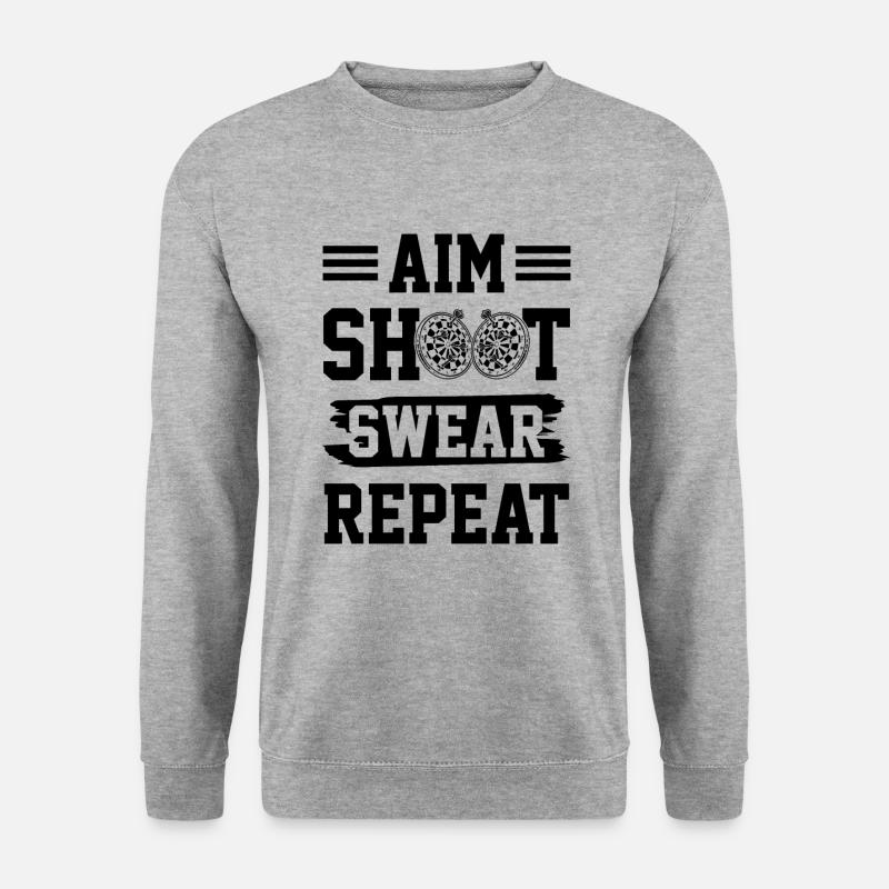 dart shoot swear repeat - Unisex Pullover - Weißgrau meliert