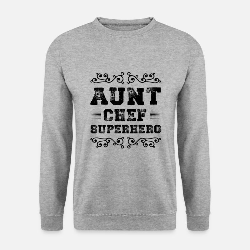 Tante Chef Superheld - Unisex Pullover - Weißgrau meliert