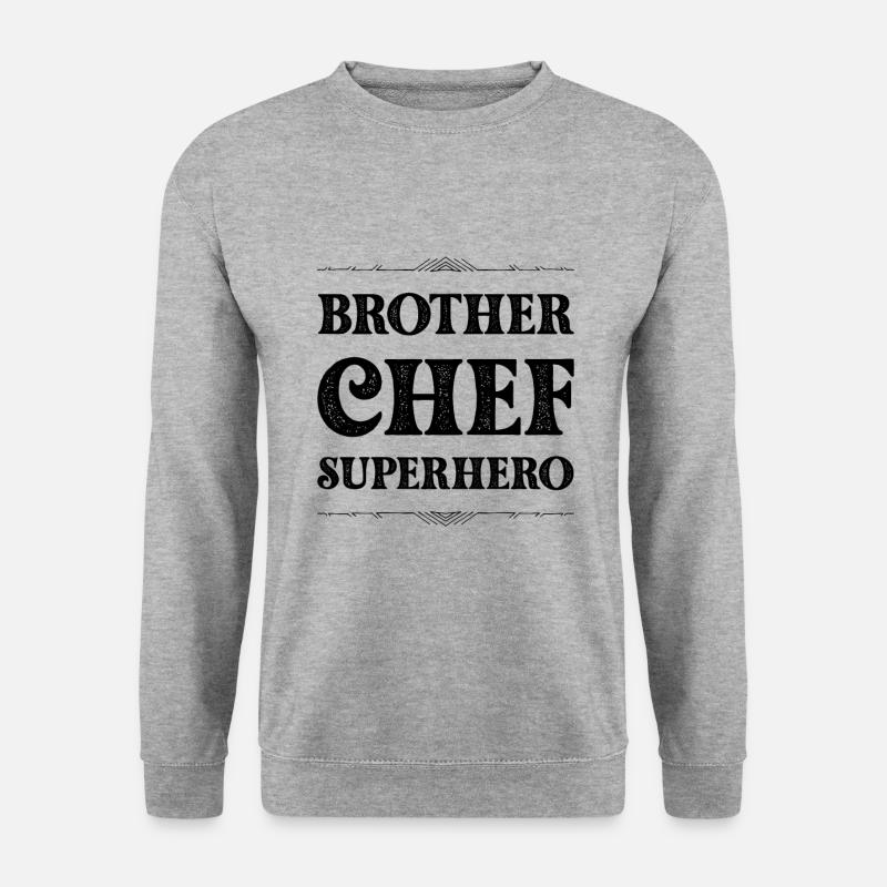Bruder Chef Superheld - Unisex Pullover - Weißgrau meliert