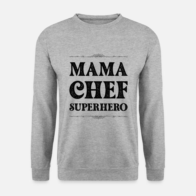 Mama Chef Superheld Mutter - Unisex Pullover - Weißgrau meliert