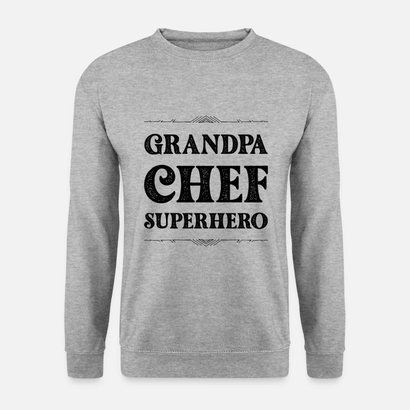 Opa Chef Superheld - Unisex Pullover - Weißgrau meliert