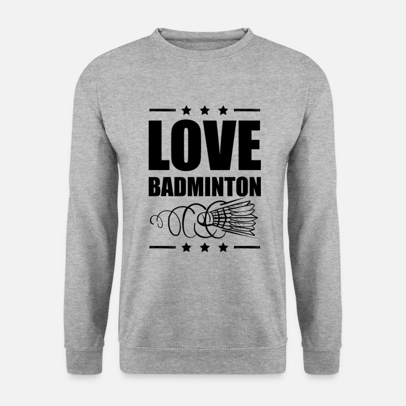 badminton liebe - Unisex Pullover - Weißgrau meliert