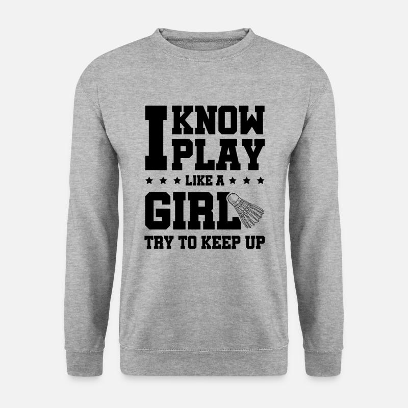 badminton mädchen - Unisex Pullover - Weißgrau meliert