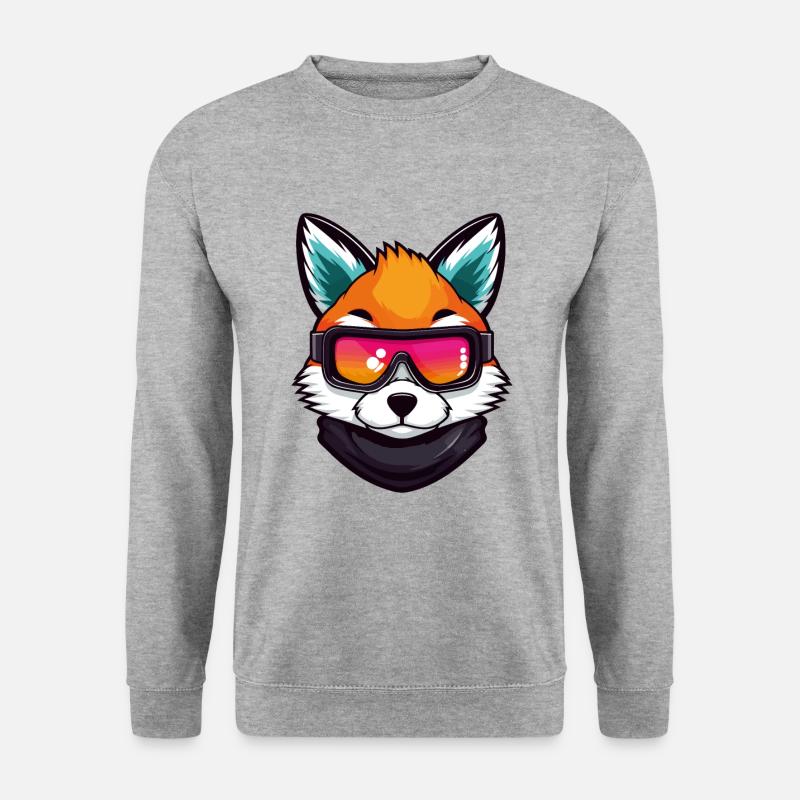 Fox Ski Goggles Comic - Unisex Sweatshirt - salt & pepper