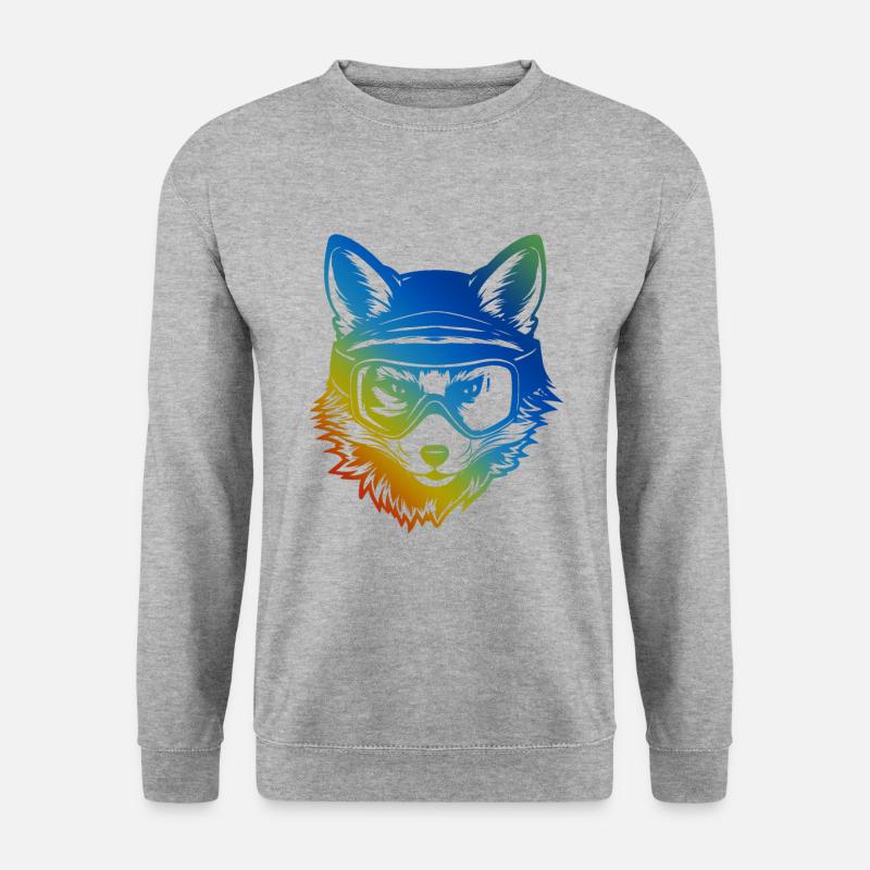 Fuchs Ski Brille Bunt - Unisex Pullover - Weißgrau meliert