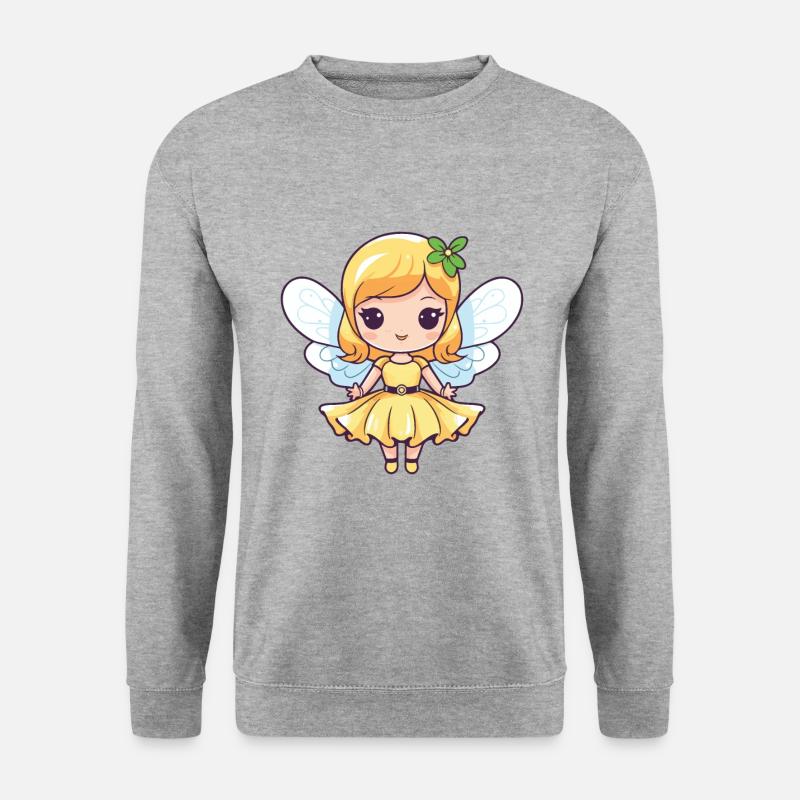 Fee Comic Niedlich - Unisex Pullover - Weißgrau meliert