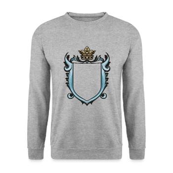 Coat of Arms Royal Ornaments Symbol - Unisex Sweatshirt - salt & pepper - Front - Alina (178cm) & Michal (187cm)