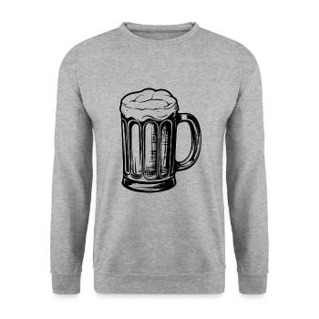 Bier Glas Symbol - Unisex Pullover - Weißgrau meliert - Vorne - Alina (178cm) & Michal (187cm)