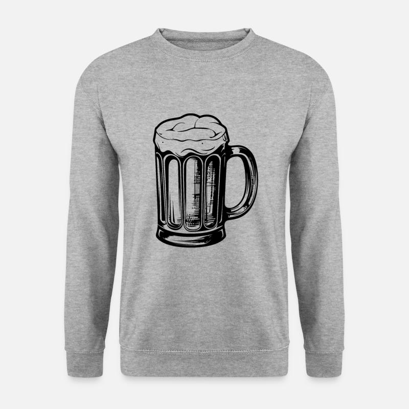 Bier Glas Symbol - Unisex Pullover - Weißgrau meliert