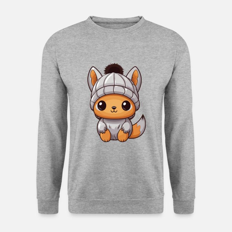 Eichhörnchen Tier Baby Comic Winter - Unisex Pullover - Weißgrau meliert